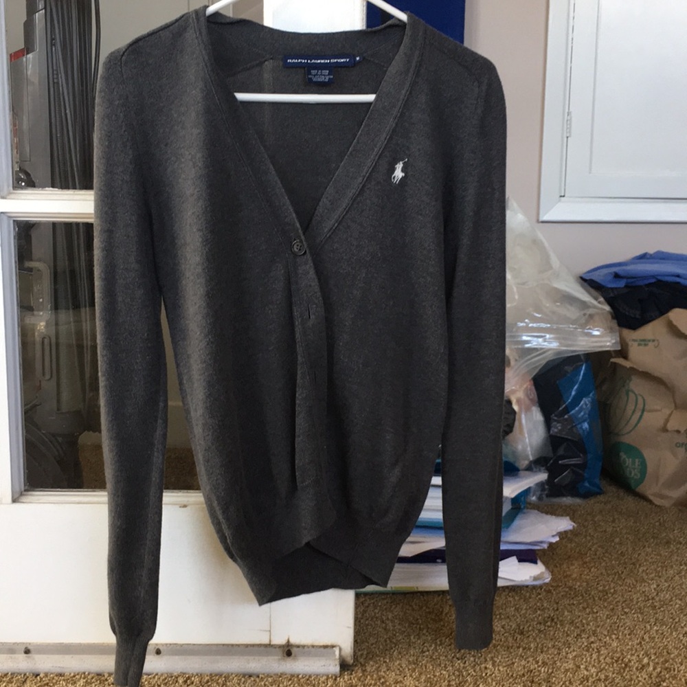 Ralph Lauren sport medium gray cardigan